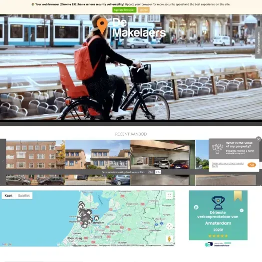 Screenshot van de website van www.demakelaers.nl