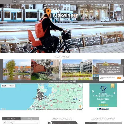 Screenshot of the website of www.demakelaers.nl