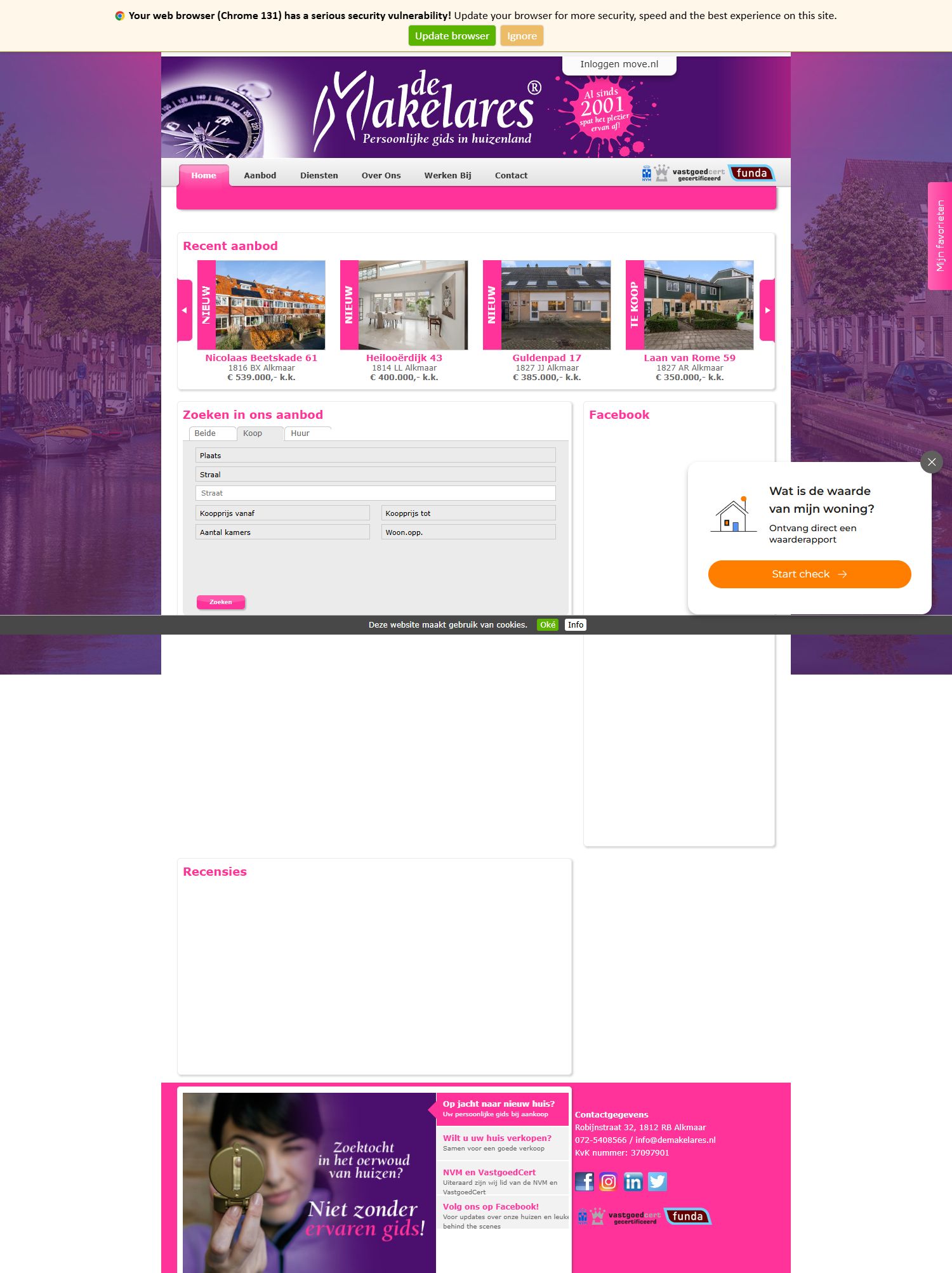 Screenshot der Website von www.demakelares.nl