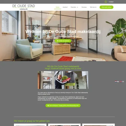 Screenshot der Website von www.deoudestadmakelaardij.nl