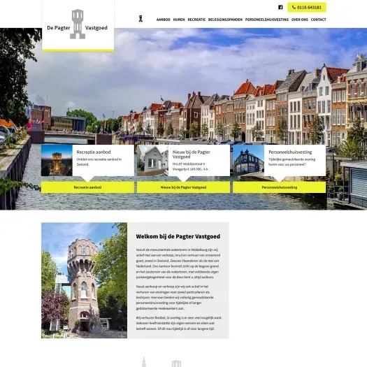 Capture d'écran du site web de www.depagtervastgoed.nl