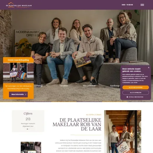Screenshot van de website van www.dpmrobvandelaar.nl