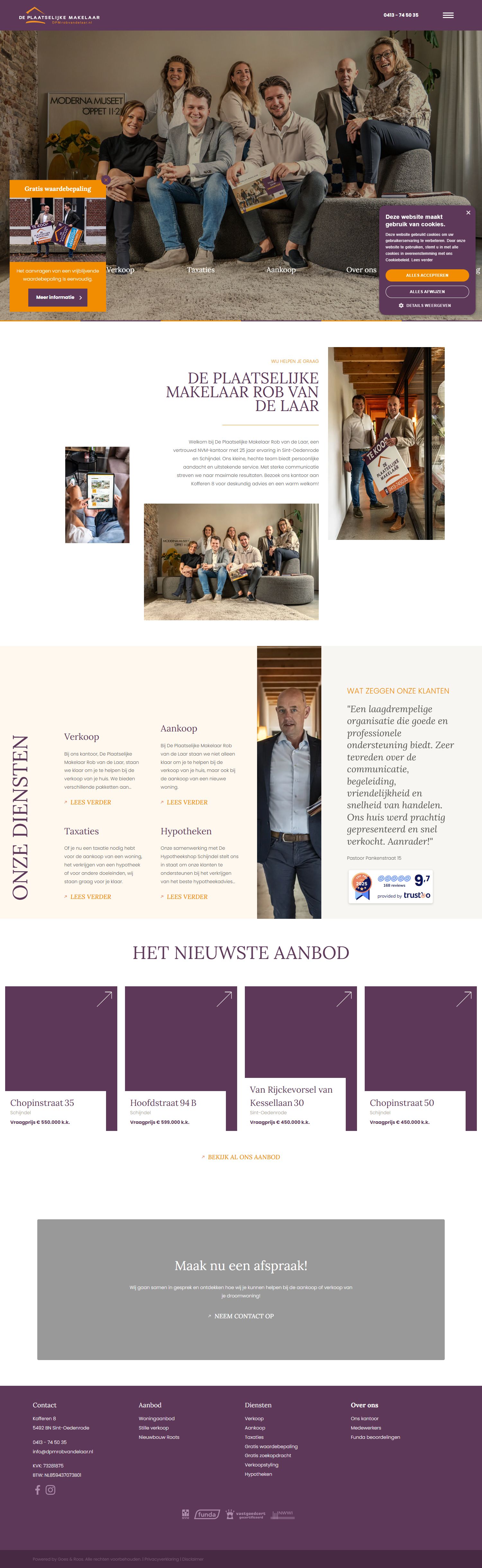 Capture d'écran du site web de www.dpmrobvandelaar.nl
