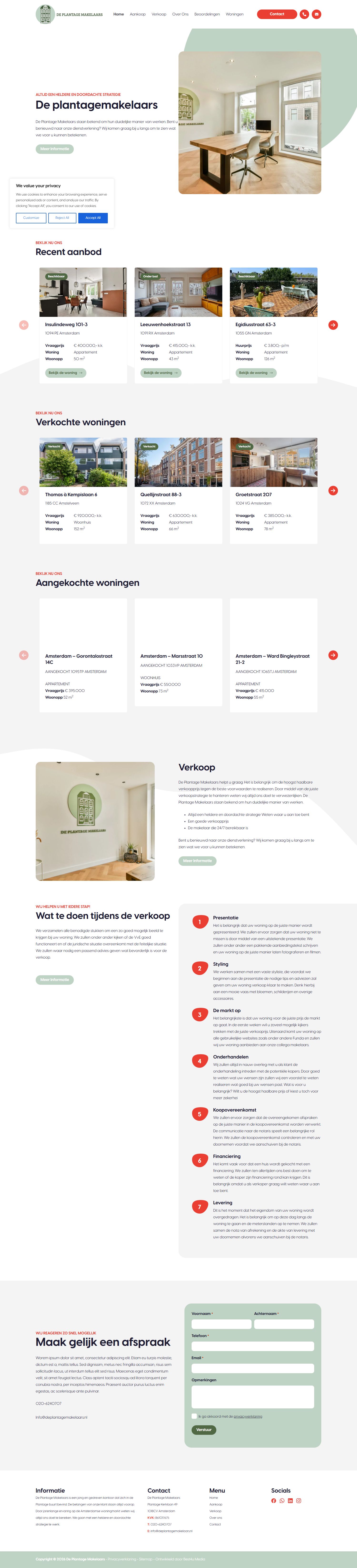 Screenshot der Website von www.deplantagemakelaars.nl