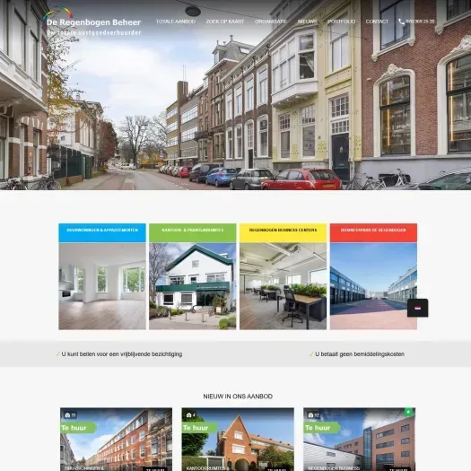 Screenshot of the website of www.deregenbogen.nl
