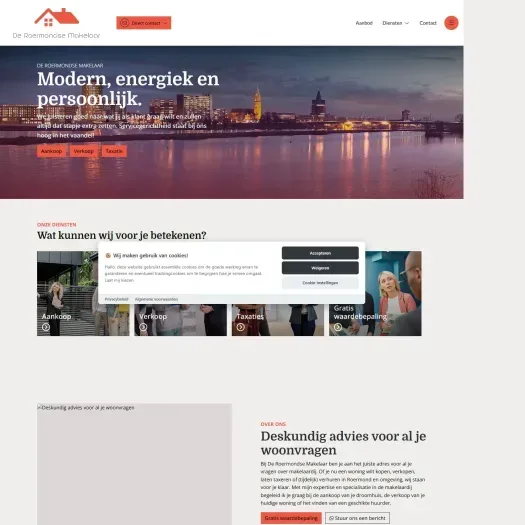 Screenshot of the website of www.deroermondsemakelaar.nl