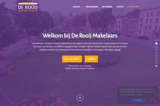 Screenshot of the website of www.derooijmakelaars.nl