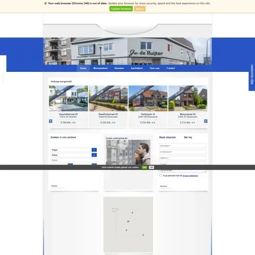 Screenshot van de website van www.deruijtermakelaardij.nu