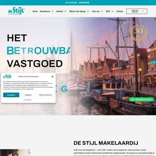 Screenshot van de website van www.destijlmakelaardij.nl