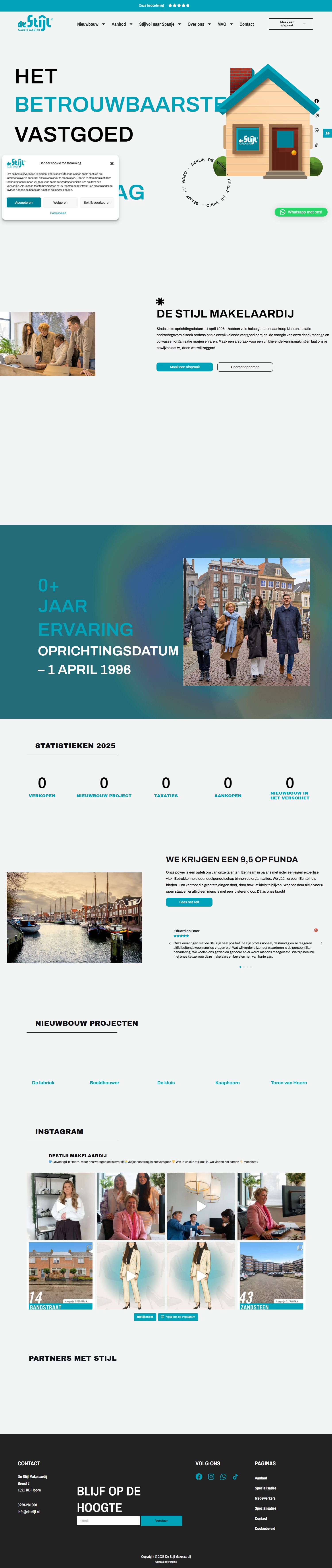 Screenshot der Website von www.destijlmakelaardij.nl