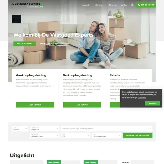 Screenshot van de website van www.devastgoedexperts.nl