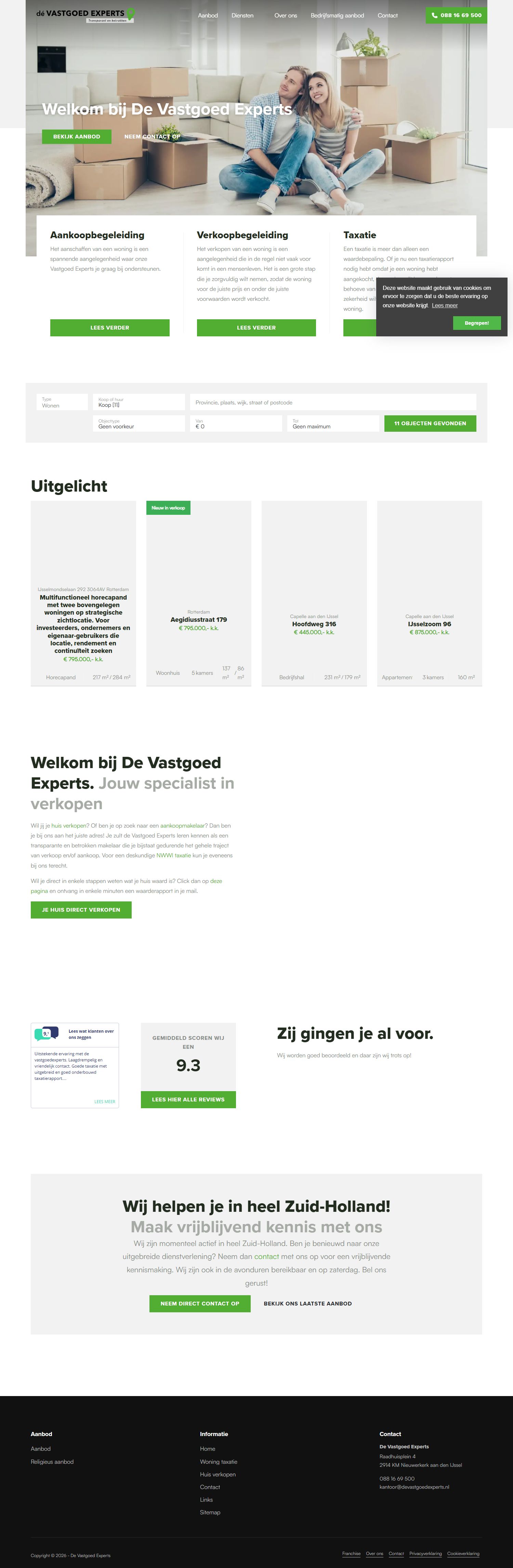 Screenshot of the website of www.devastgoedexperts.nl