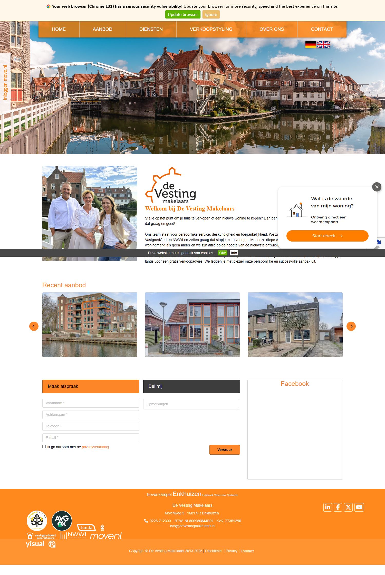 Screenshot der Website von www.devestingmakelaars.nl