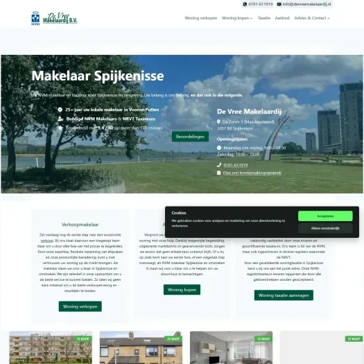 Screenshot der Website von www.devreemakelaardij.nl