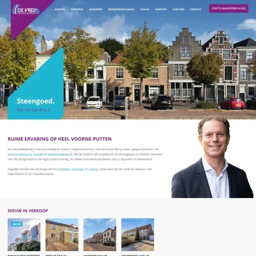 Screenshot van de website van www.devreijmakelaardij.nl