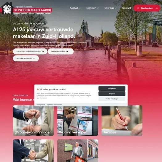 Screenshot van de website van www.dewekkerzoetermeer.nl