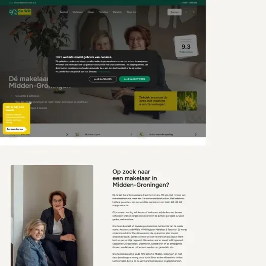 Capture d'écran du site web de www.dewitgarantiemakelaars.nl