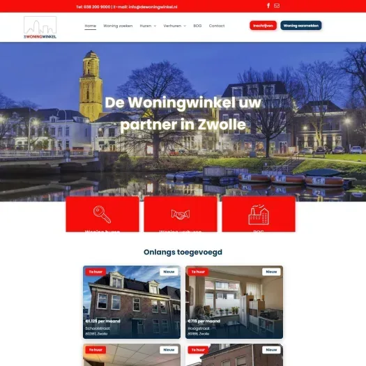 Screenshot van de website van www.dewoningwinkel.nl