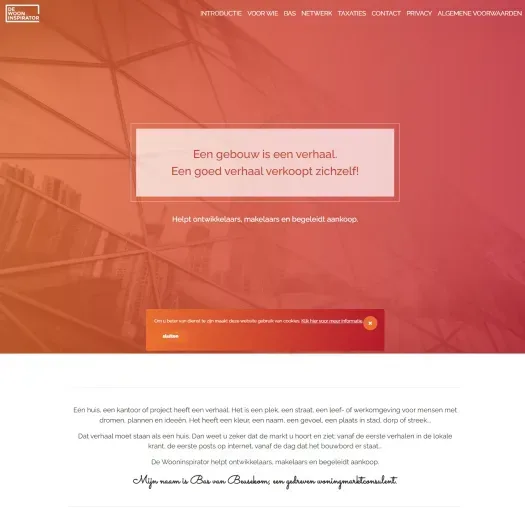 Screenshot of the website of www.dewooninspirator.nl