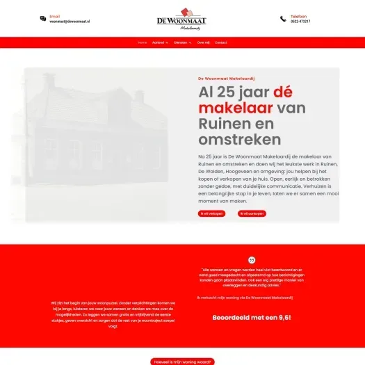 Capture d'écran du site web de www.dewoonmaat.nl