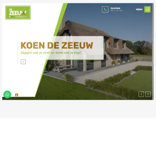 Screenshot of the website of www.dezeeuwmakelaars.nl