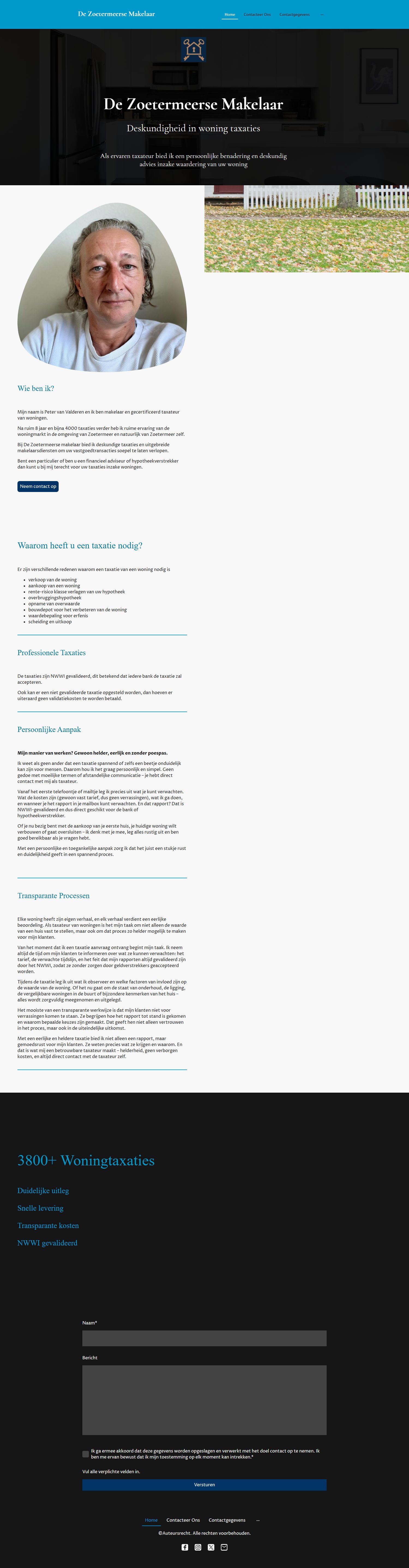 Screenshot van de website van www.dezoetermeersemakelaar.nl