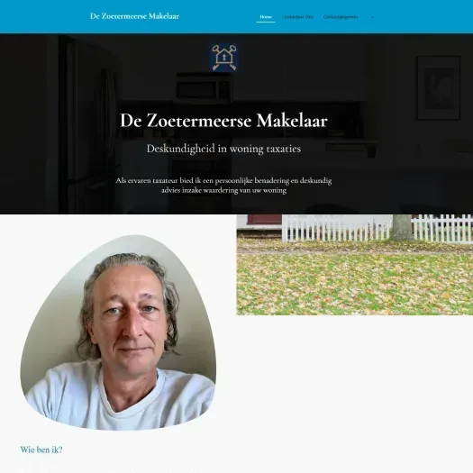 Screenshot van de website van www.dezoetermeersemakelaar.nl