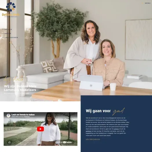 Screenshot van de website van www.debbiemels.nl