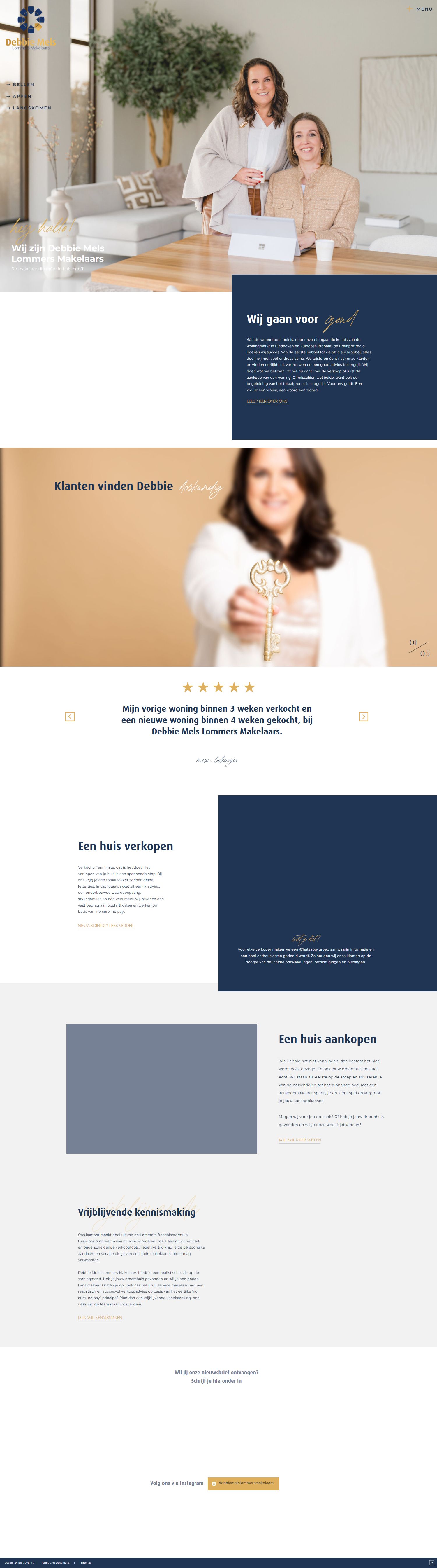 Screenshot der Website von www.debbiemels.nl