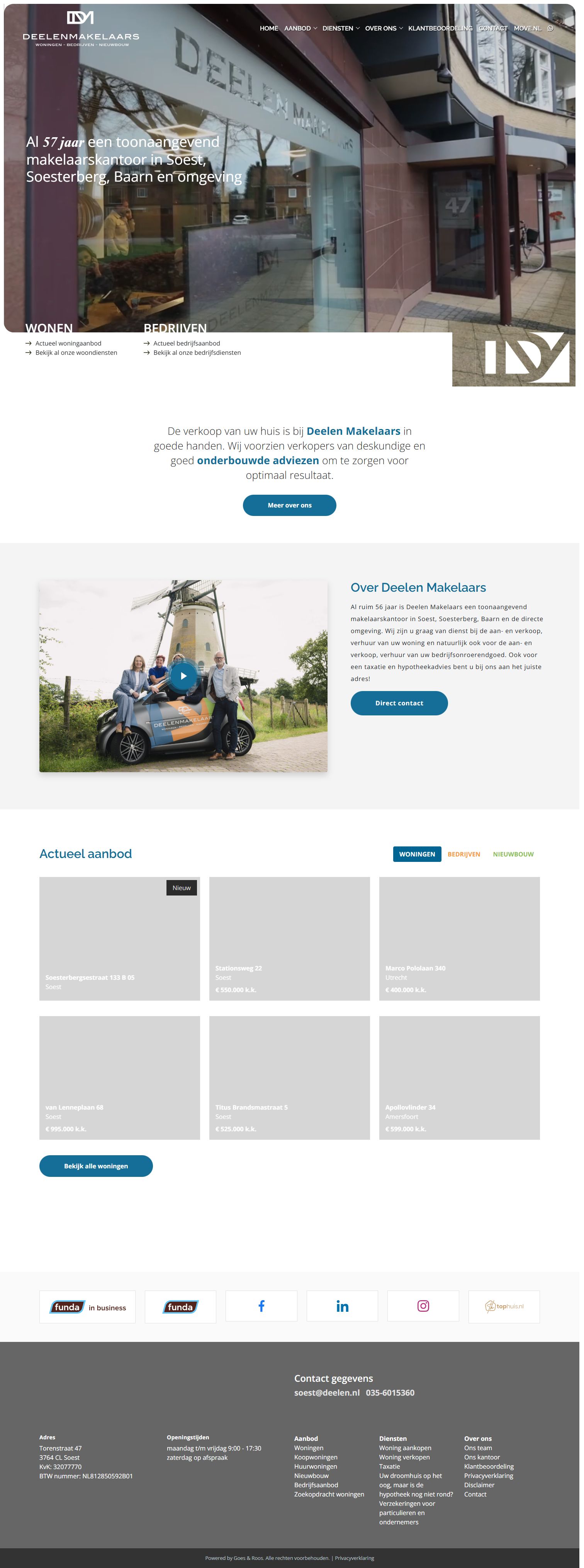 Screenshot of the website of www.deelen.nl