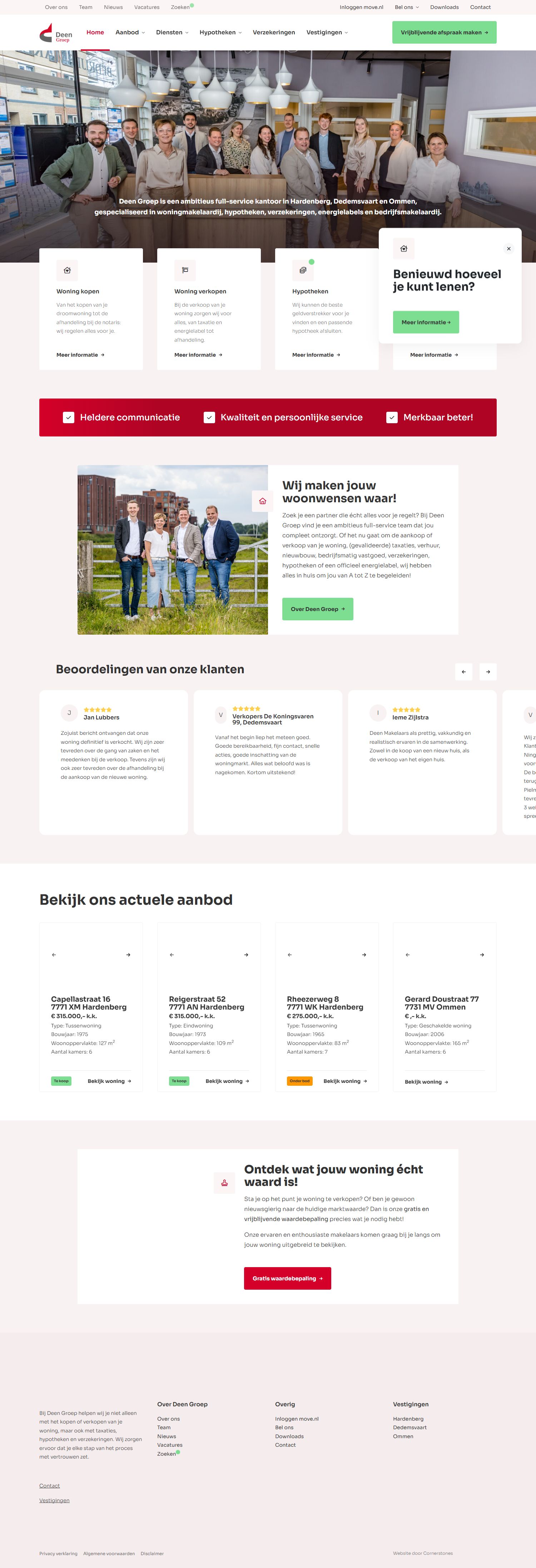 Screenshot der Website von www.deengroep.nl