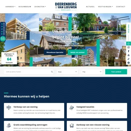 Screenshot of the website of www.deerenberg.nl