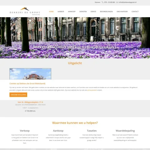 Screenshot of the website of www.dekkersdegroot.nl