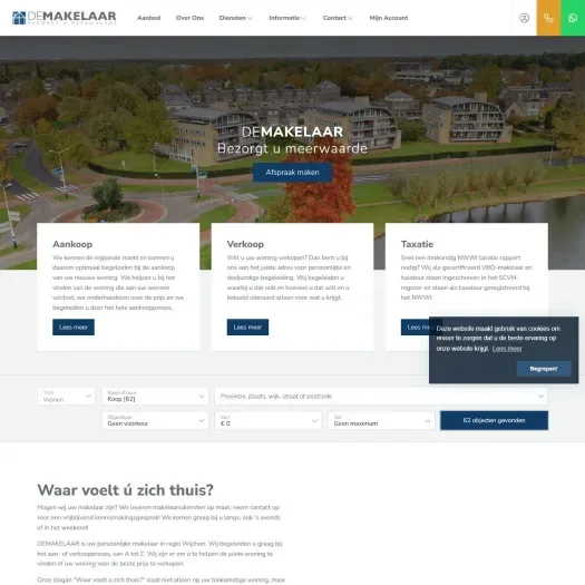 Screenshot van de website van www.demakelaar.info