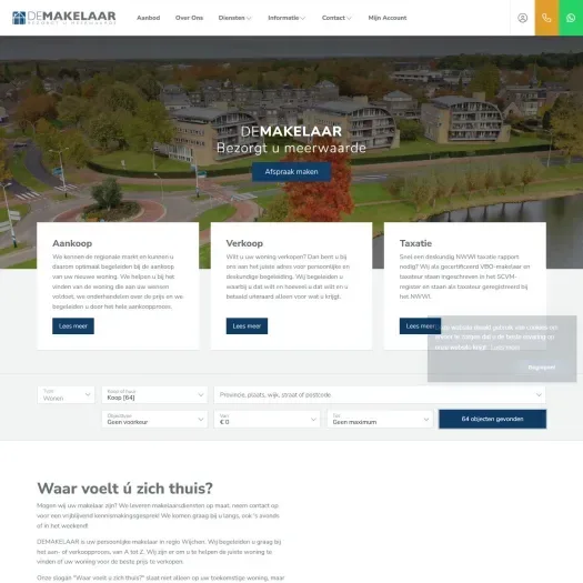 Screenshot van de website van www.demakelaar.info