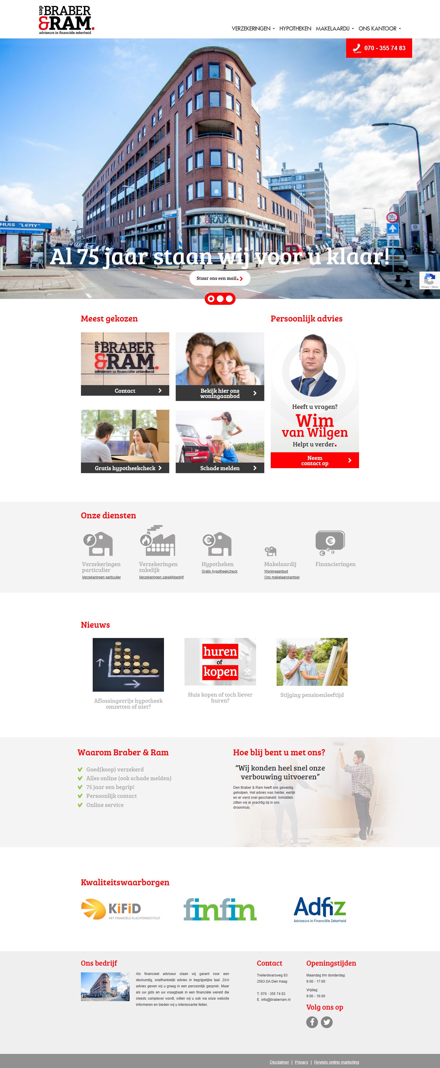 Screenshot of the website of www.braberram.nl