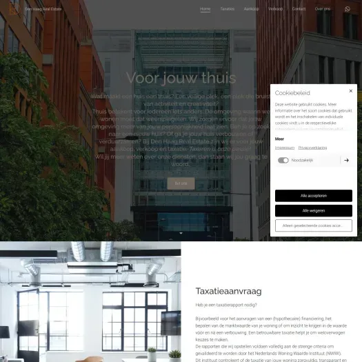 Screenshot der Website von www.denhaagrealestate.com