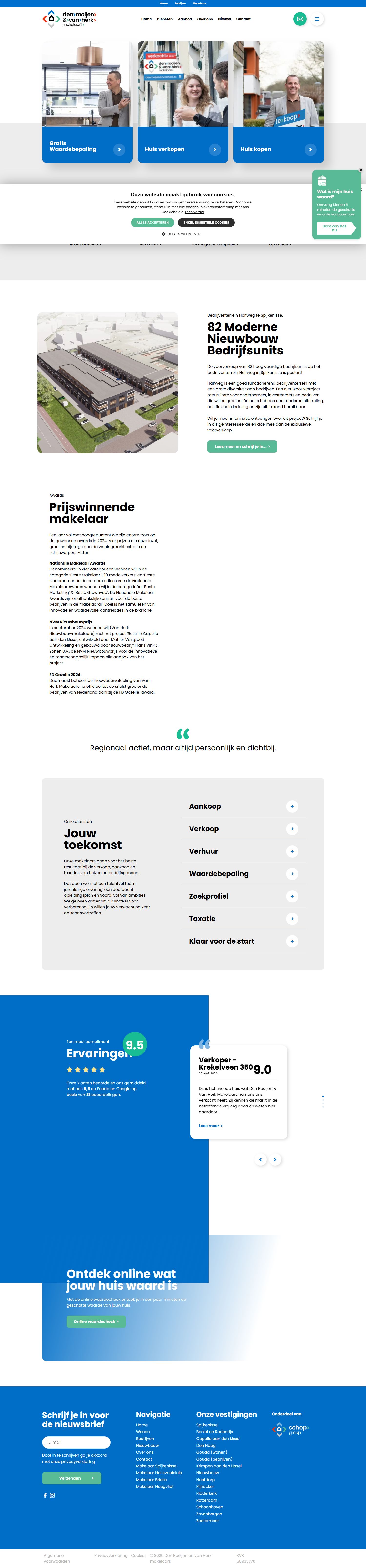 Screenshot der Website von www.denrooijenenvanherk.nl