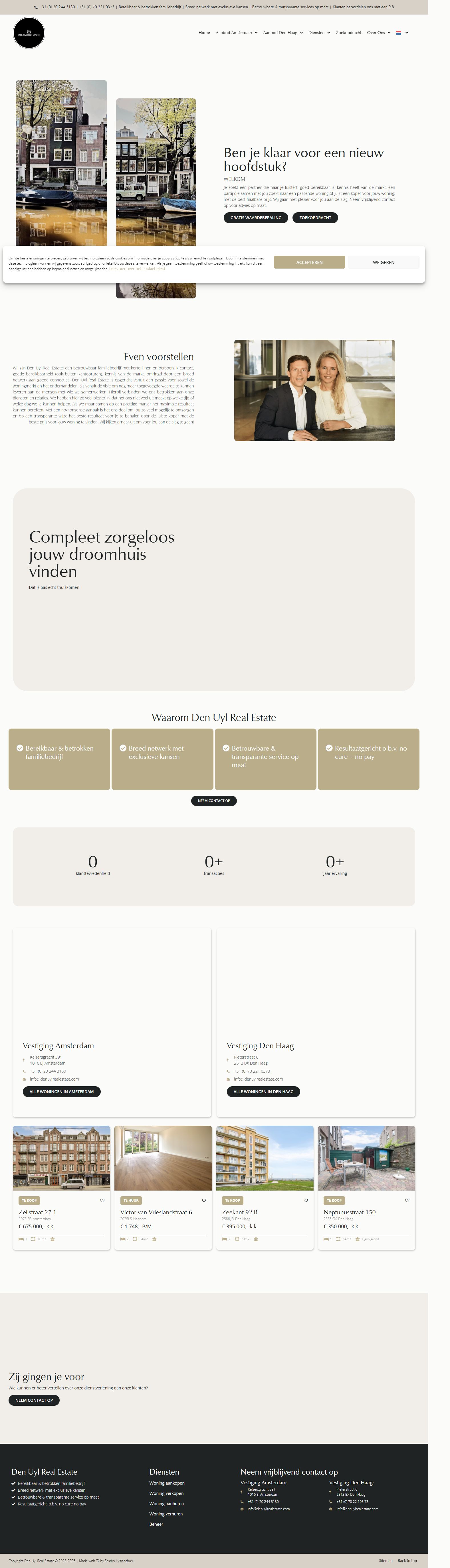 Screenshot der Website von www.denuylrealestate.com