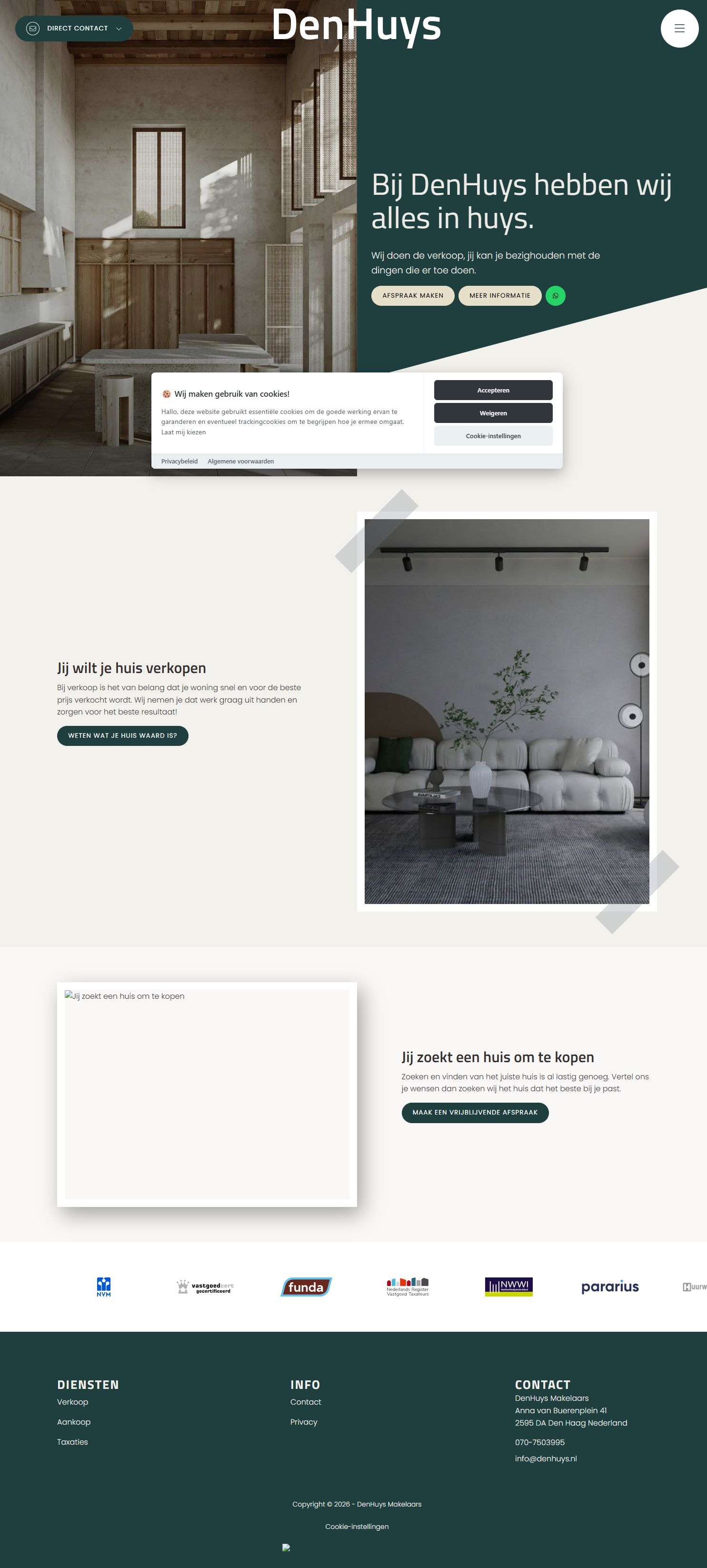 Team foto van DenHuys Makelaars