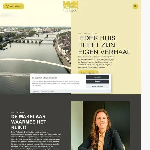 Screenshot of the website of www.deniqvastgoed.nl