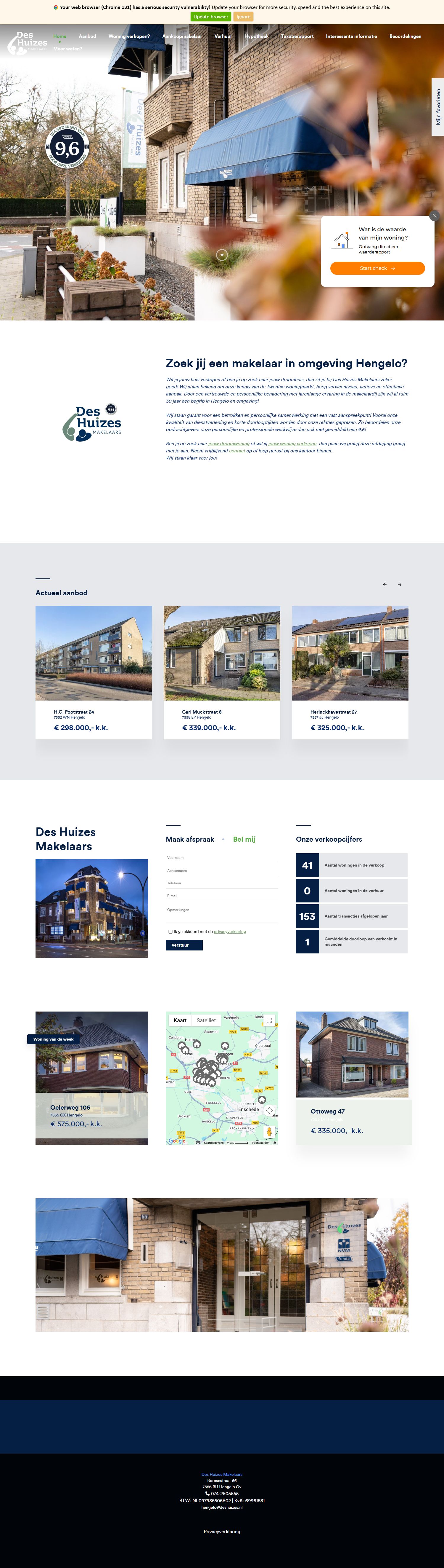 Screenshot der Website von www.deshuizes.nl