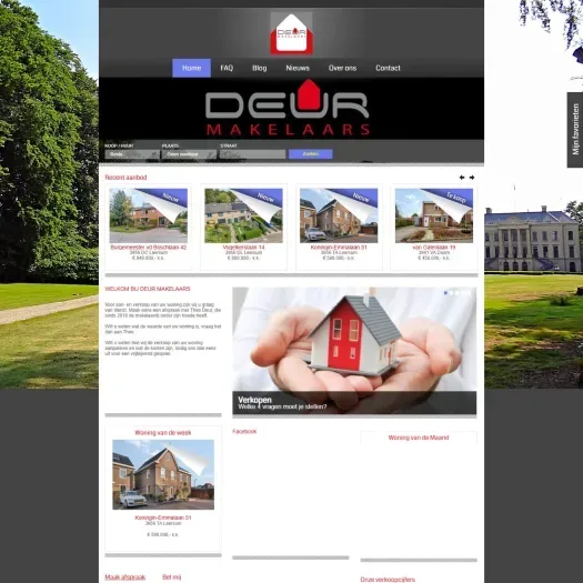 Screenshot van de website van www.deurmakelaars.nl