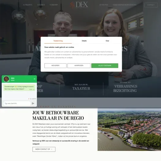 Screenshot der Website von dex-makelaars.nl