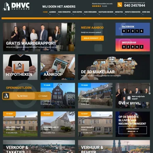 Capture d'écran du site web de www.dhvc.nl
