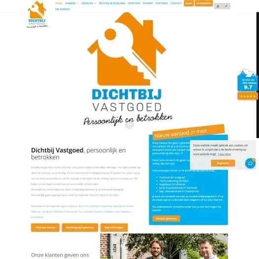 Screenshot der Website von www.dichtbijvastgoed.nl