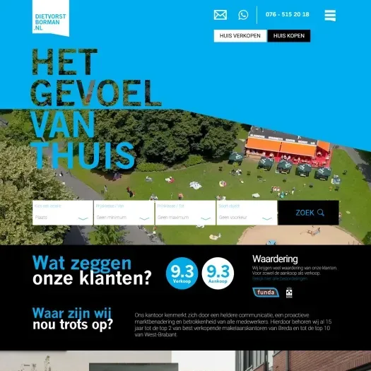 Screenshot van de website van www.dietvorstborman.nl