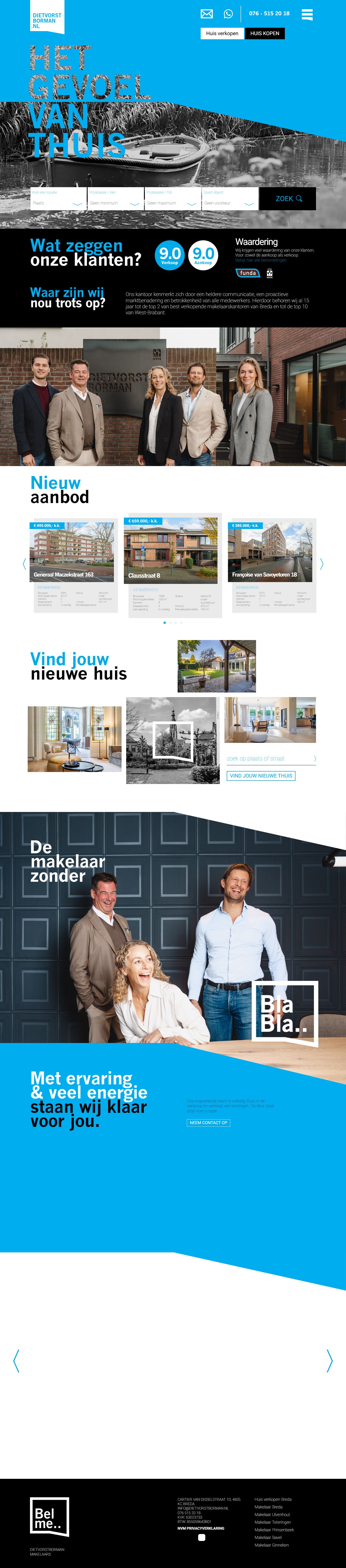 Screenshot der Website von www.dietvorstborman.nl