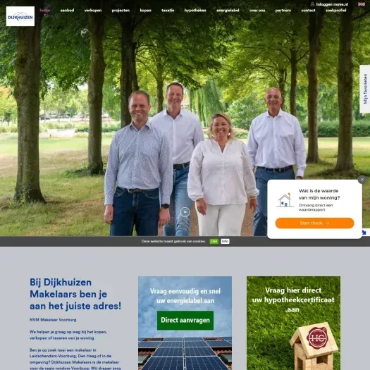 Screenshot van de website van www.dijkhuizenmakelaars.nl
