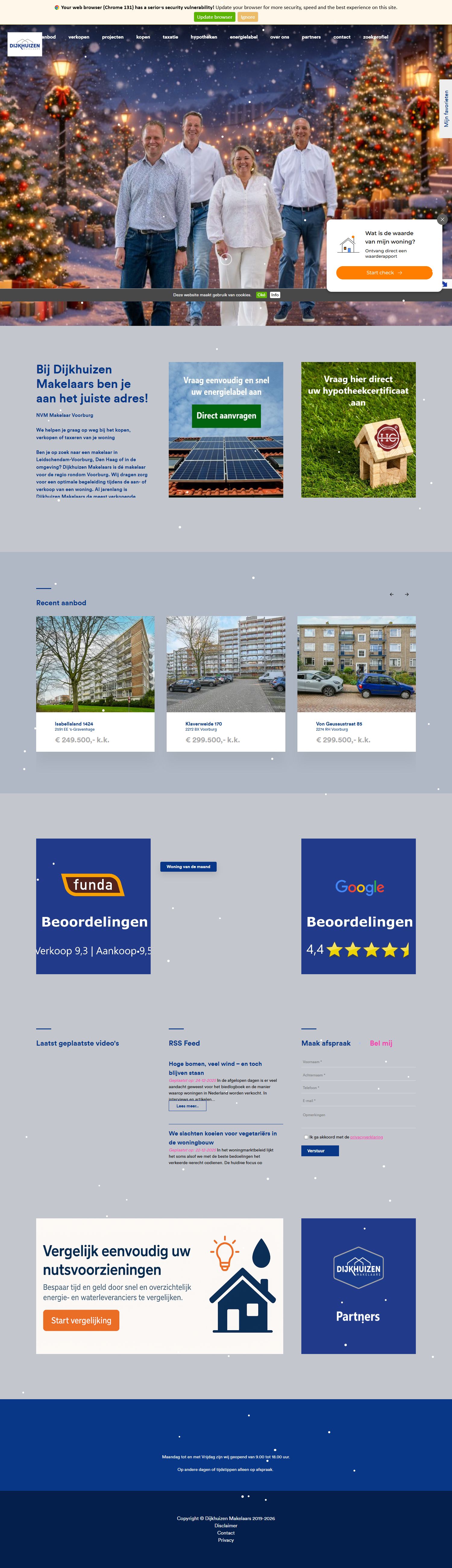 Capture d'écran du site web de www.dijkhuizenmakelaars.nl